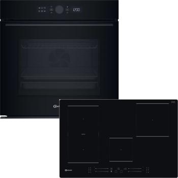 Bauknecht BAKO PYRO 77 - Set aus Backofen mit Gentle Steam, AirFry & Pyrolyse  BBI5S8PM1SK, AirFryBackblech & Induktionskochfeld BS 2677F CPAL, 77 cm
